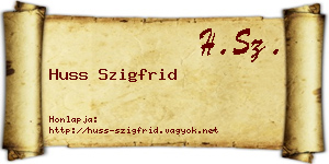 Huss Szigfrid névjegykártya